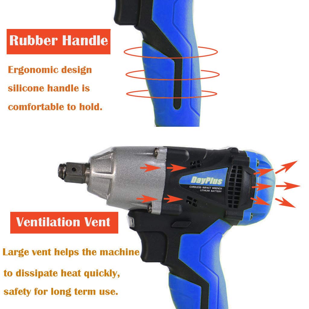 Шуруповерт DayPlus 1/2 Inch 18 В 6.0 Ah 420 Нм Чорний, фото №5 Шуруповерт DayPlus 1/2 Inch 18 В 6.0 Ah 420 Нм Чорний, фото №5