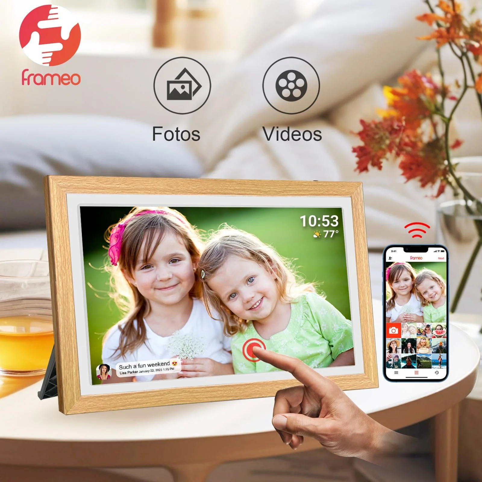 Цифровая фоторамка FRAMEO 21.5 дюйма 1920 x 1080 FHD IPS LCD Touch Screen Dual WiFi 32 GB Настенная, фото №7