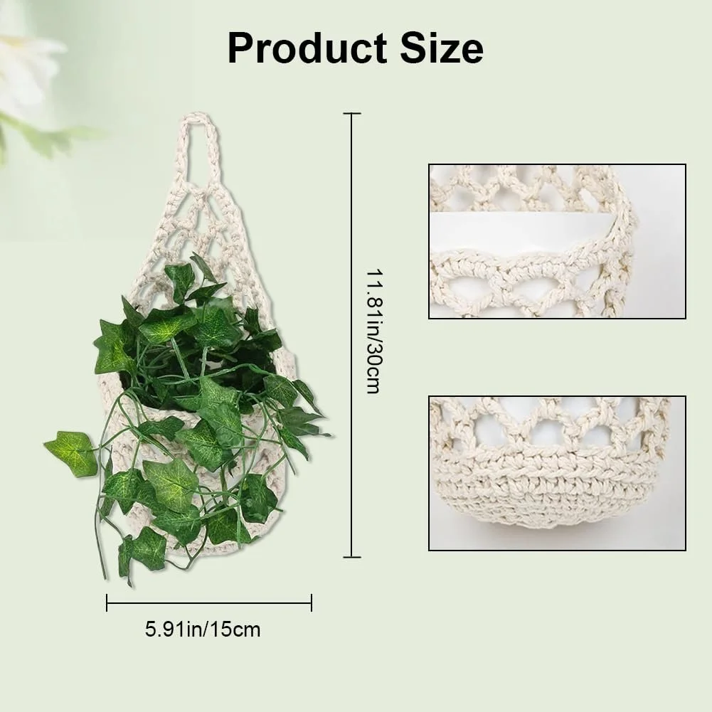 Підвісне кашпо CEWROM Macrame набір з 3 шт. декоративне бохо, фото №2 Підвісне кашпо CEWROM Macrame набір з 3 шт. декоративне бохо, фото №2