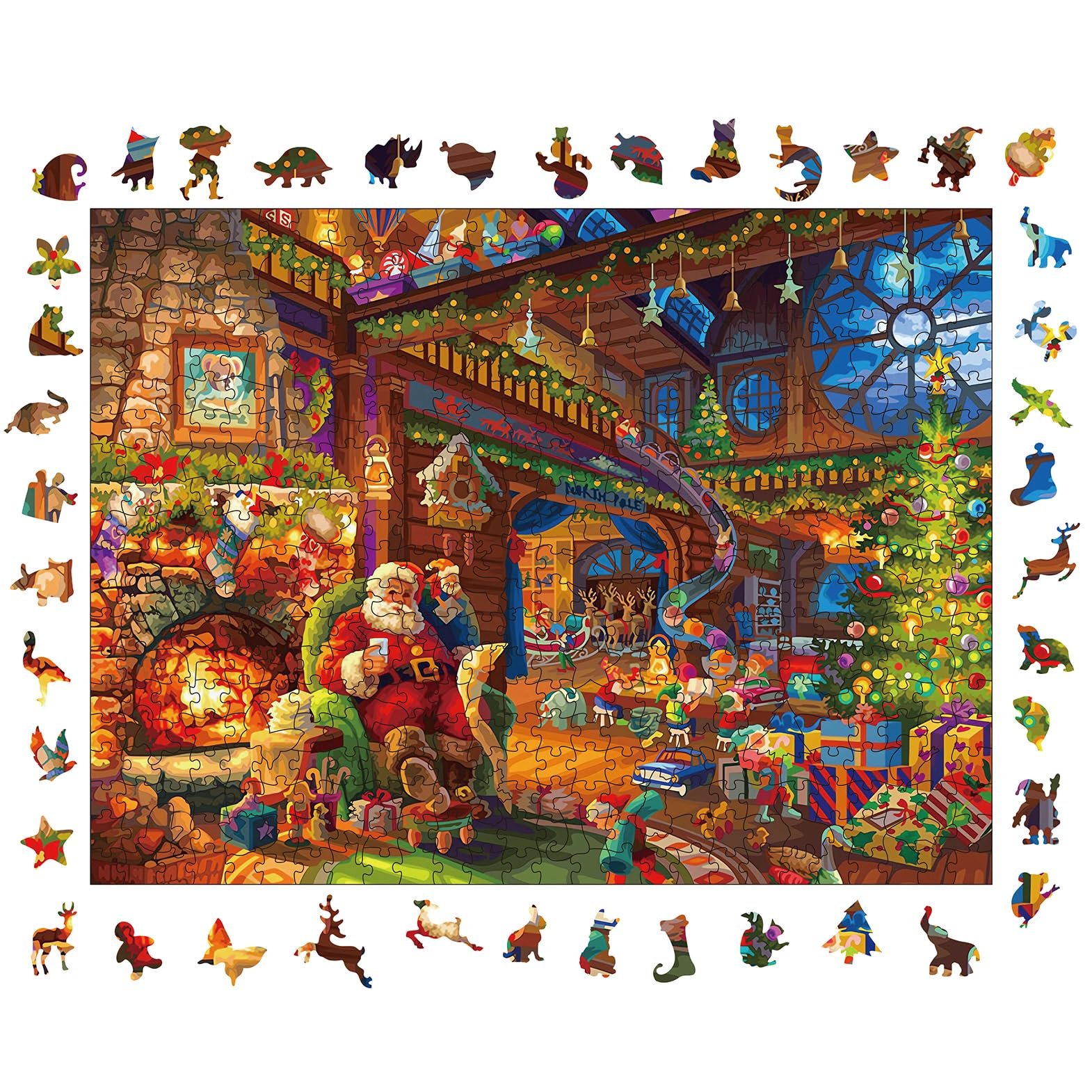 Деревянный пазл Christmas 500 элементов Уникальная форма животных (30 x 40 см), фото №1