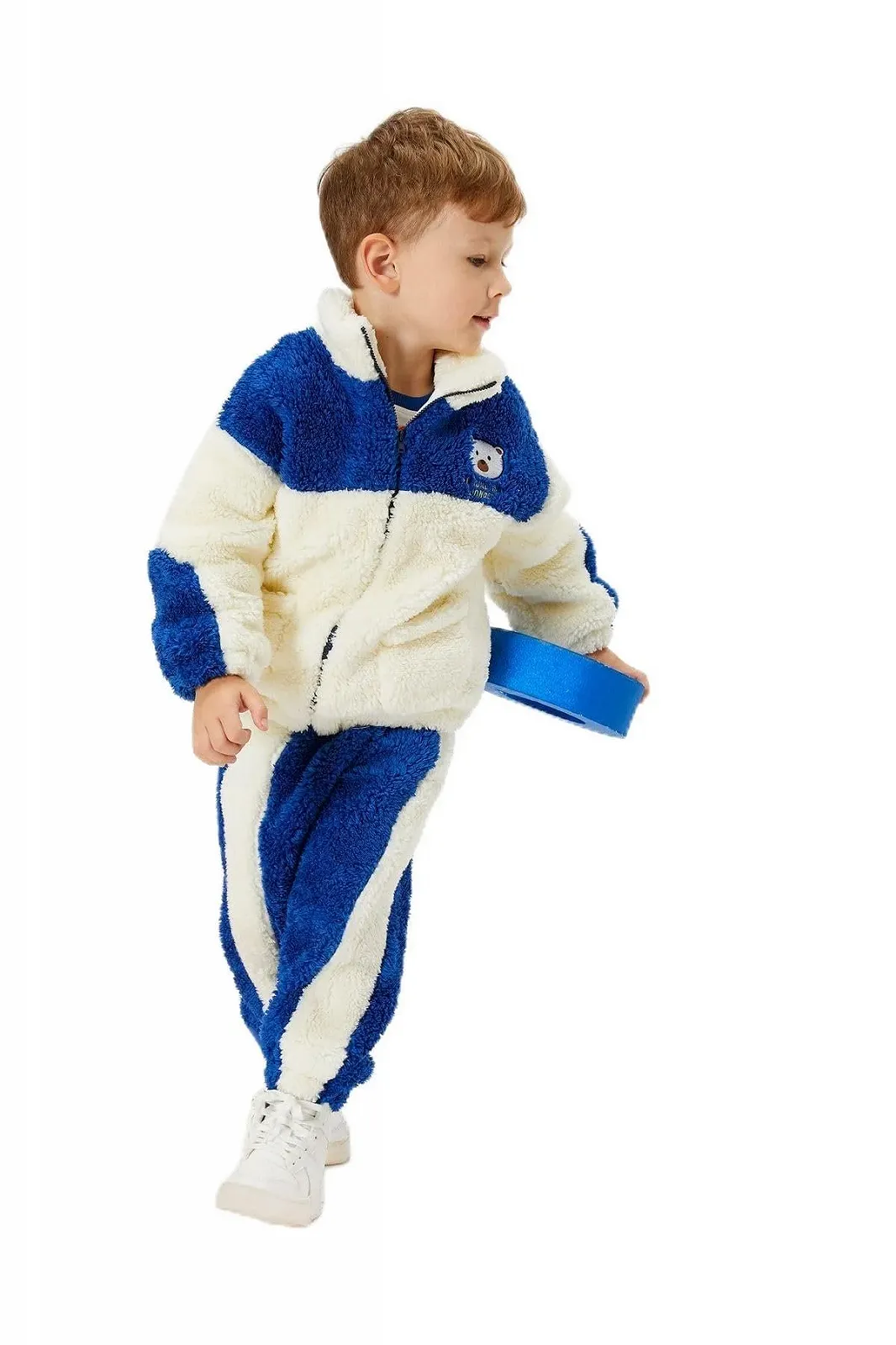 Толстовка Koton з високою горловиною на блискавці з аплікацією, кольорова блокова, фото №1