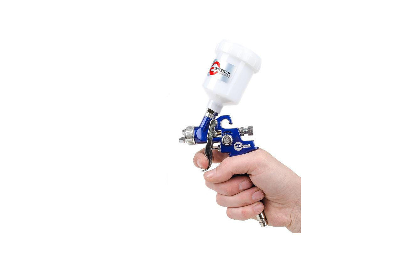 Пневмопістолет лакофарбовий HVLP Intertool верхній бак 125 мл x 0,8 мм (PT-0101), фото №9
