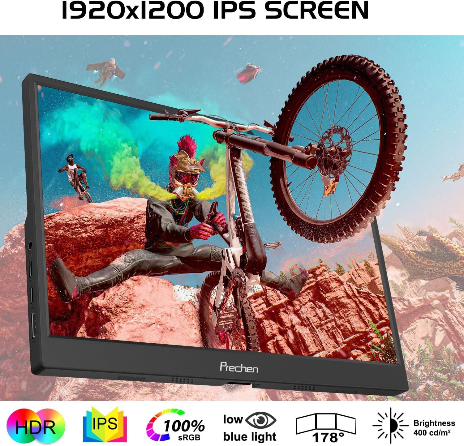 Портативний сенсорний монітор 14" Prechen HD-140 WUXGA IPS 60 Hz, фото №3