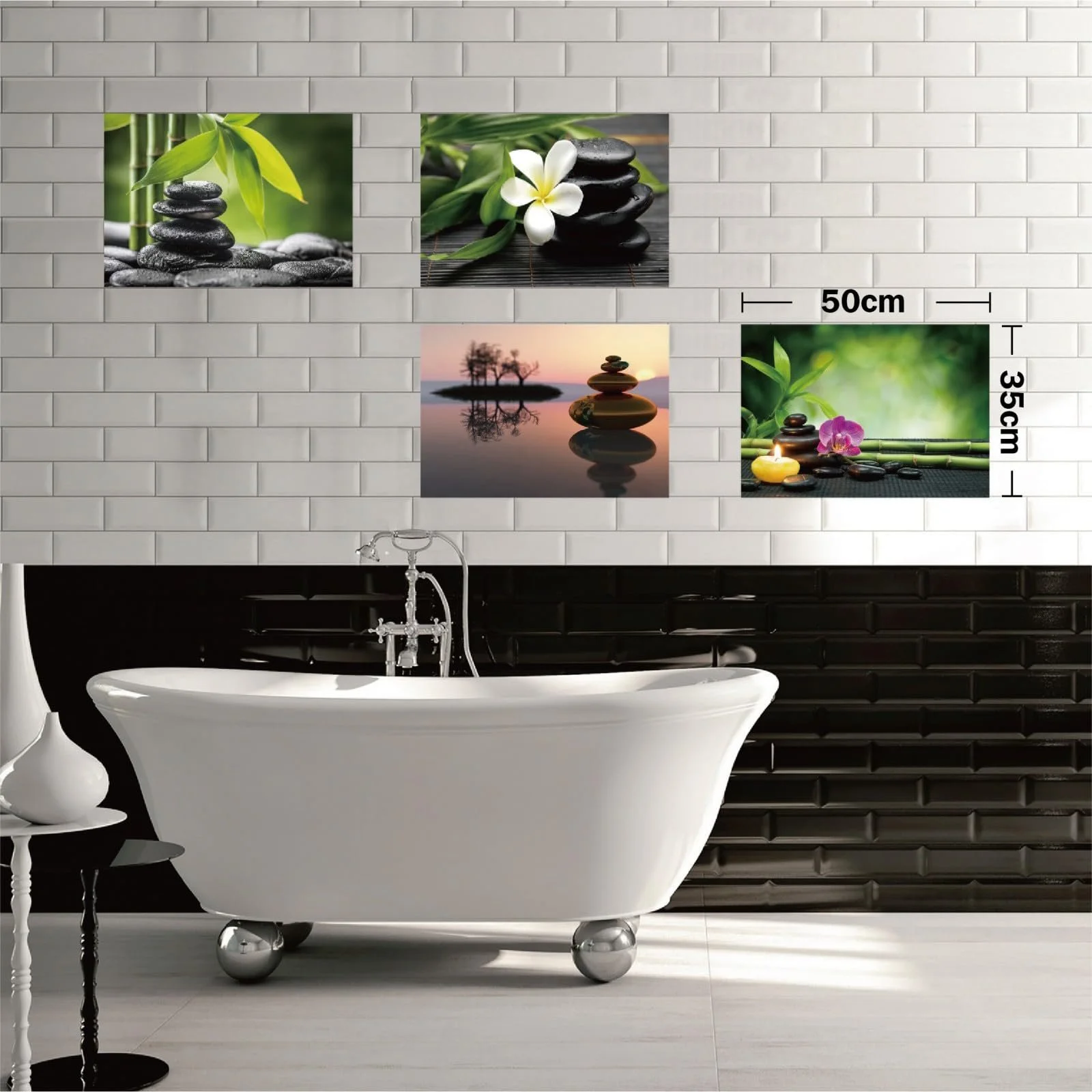 Набір наклейок на стіну Zen Stones Квіти та Спа 4 шт. 50 x 35 см, фото №3