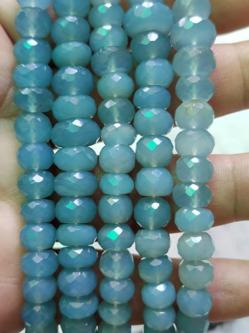 Бусины Халцедон Натуральный Круглый 7-9 мм, нить длиной 22,86 см, камни для ожерелья и браслета, фото №2