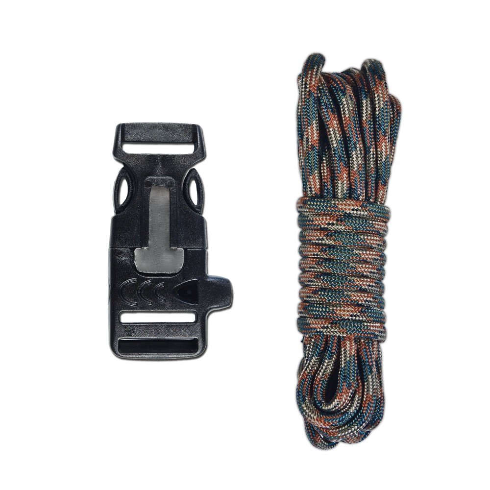 Набір для виготовлення браслета виживання Paracord, кресало/свисток, Woodlong/камуфляж, 20 дюймів, фото №1
