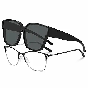 Поляризованные солнцезащитные очки поверх очков AVAWAY Женские с УФ-защитой UV 400 synthetic.ua - Фото 1