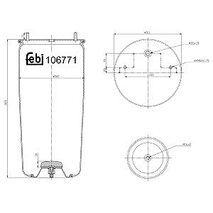 Пневморессора (баллон) FEBI BILSTEIN 106771 для BPW KRONE SCHMITZ CARGOBULL - Фото 1
