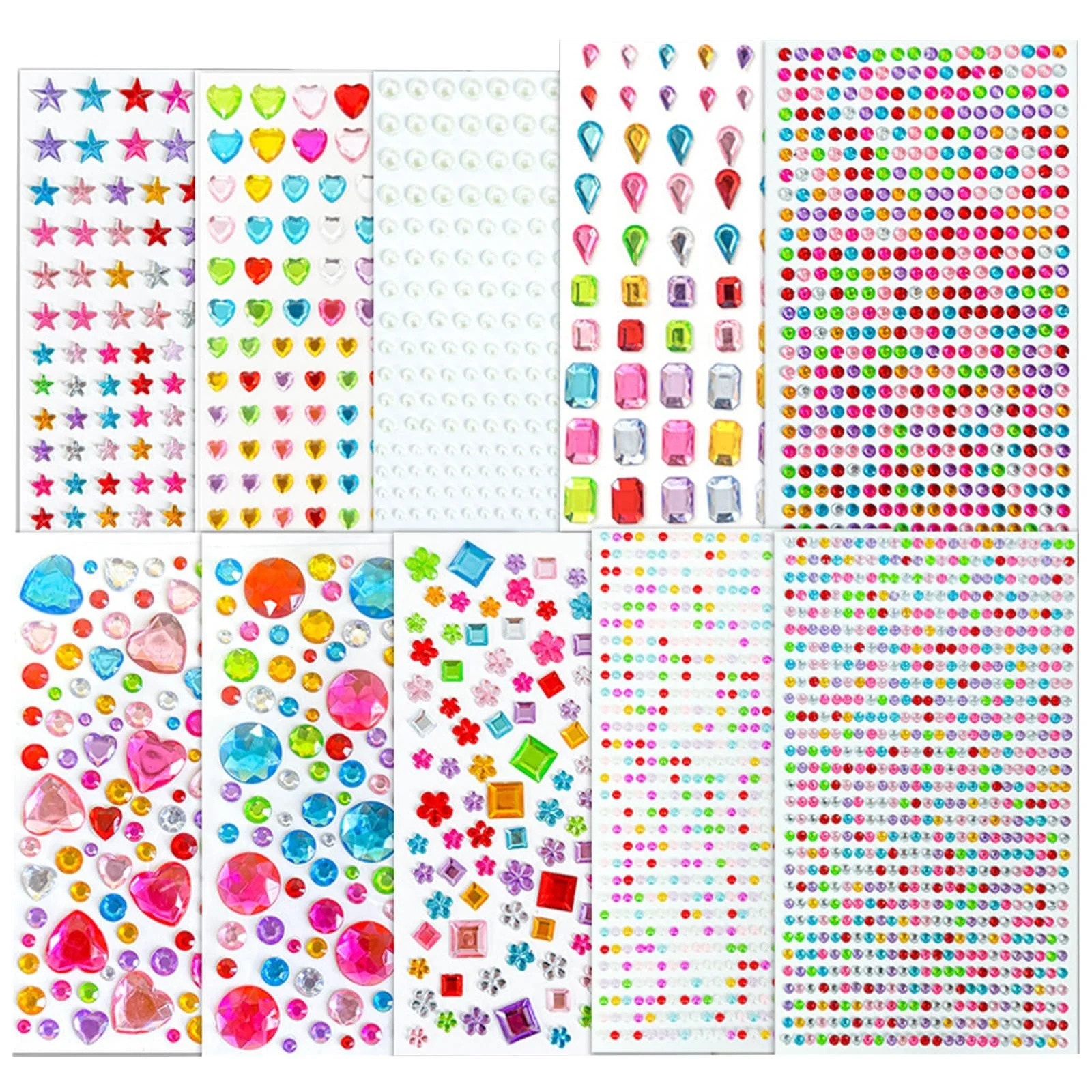 Стразы Самоклеящиеся Блестящие Камни для Рукоделия 2742 шт., фото №1