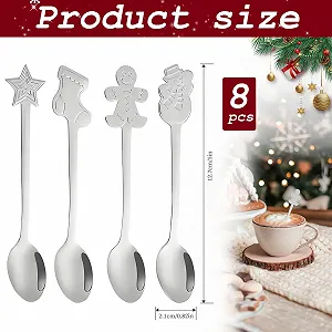 Ложка Рождественская 8 предметов Серебряный цвет synthetic.ua - Фото 1