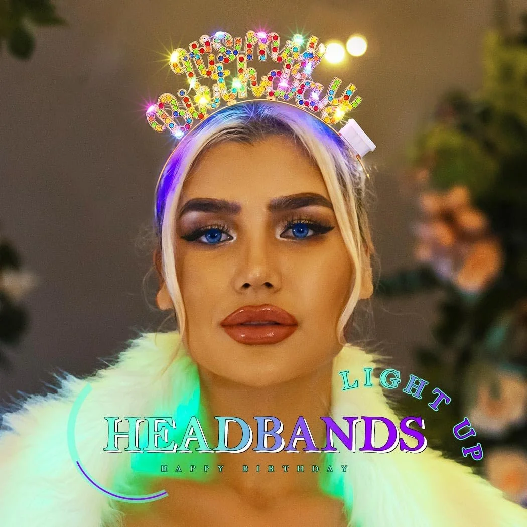 Обруч на голову Свiтиться З Днем народження LED, фото №7