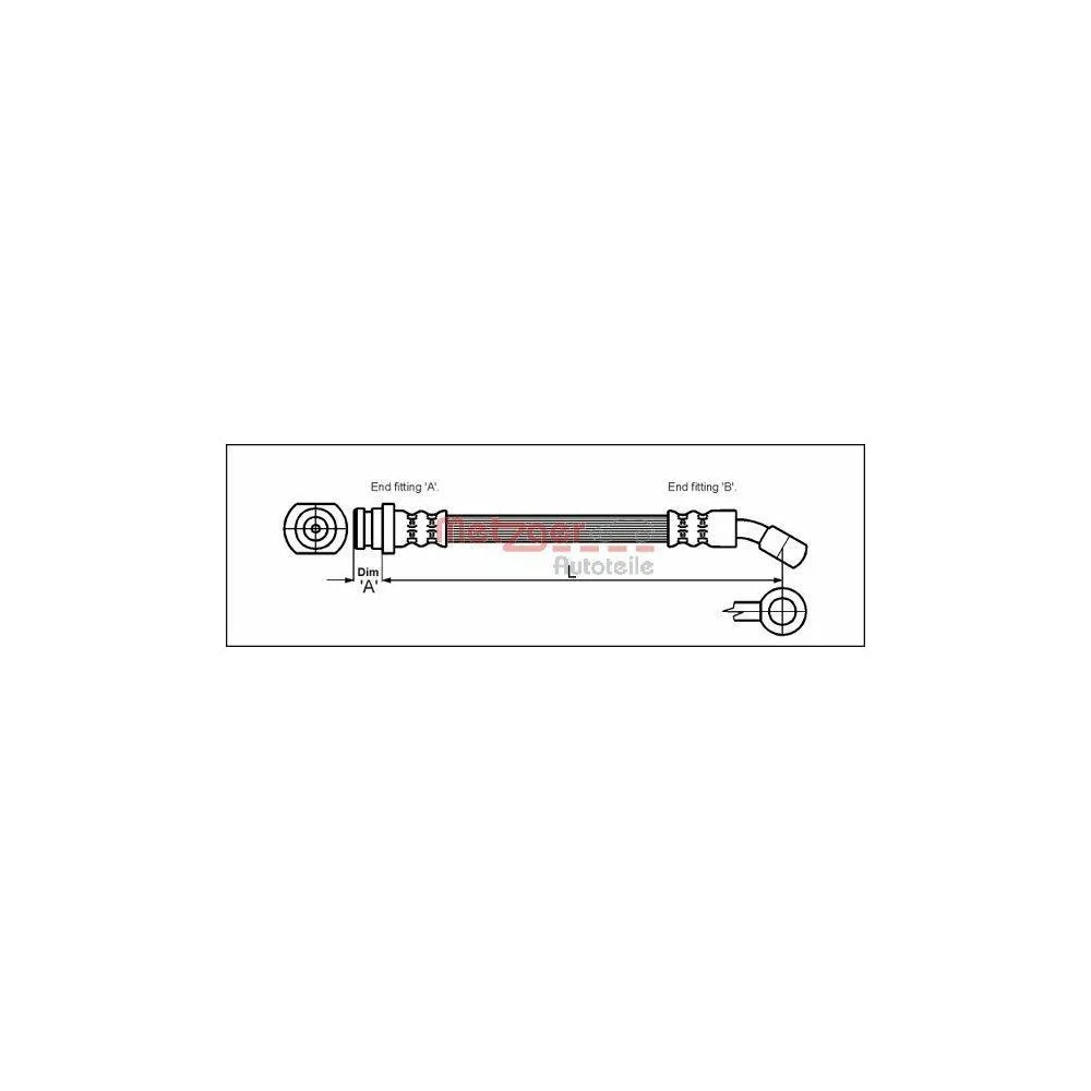 Гальмівний шланг METZGER 4110072 для SUZUKI, передня вісь зліва, передня вісь справа, фото №1 Гальмівний шланг METZGER 4110072 для SUZUKI, передня вісь зліва, передня вісь справа, фото №1
