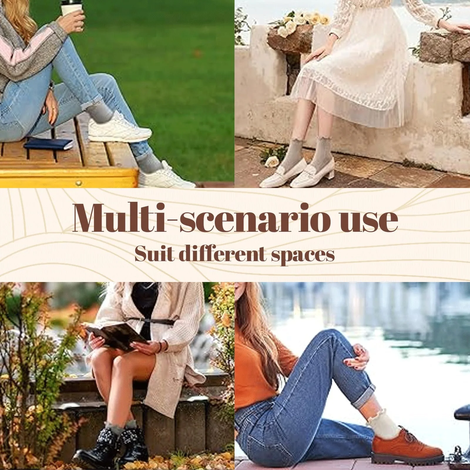 Шкарпетки з рюшами (4 пари) Жіночі 36-42 В'язані, фото №7 Шкарпетки з рюшами (4 пари) Жіночі 36-42 В'язані, фото №7