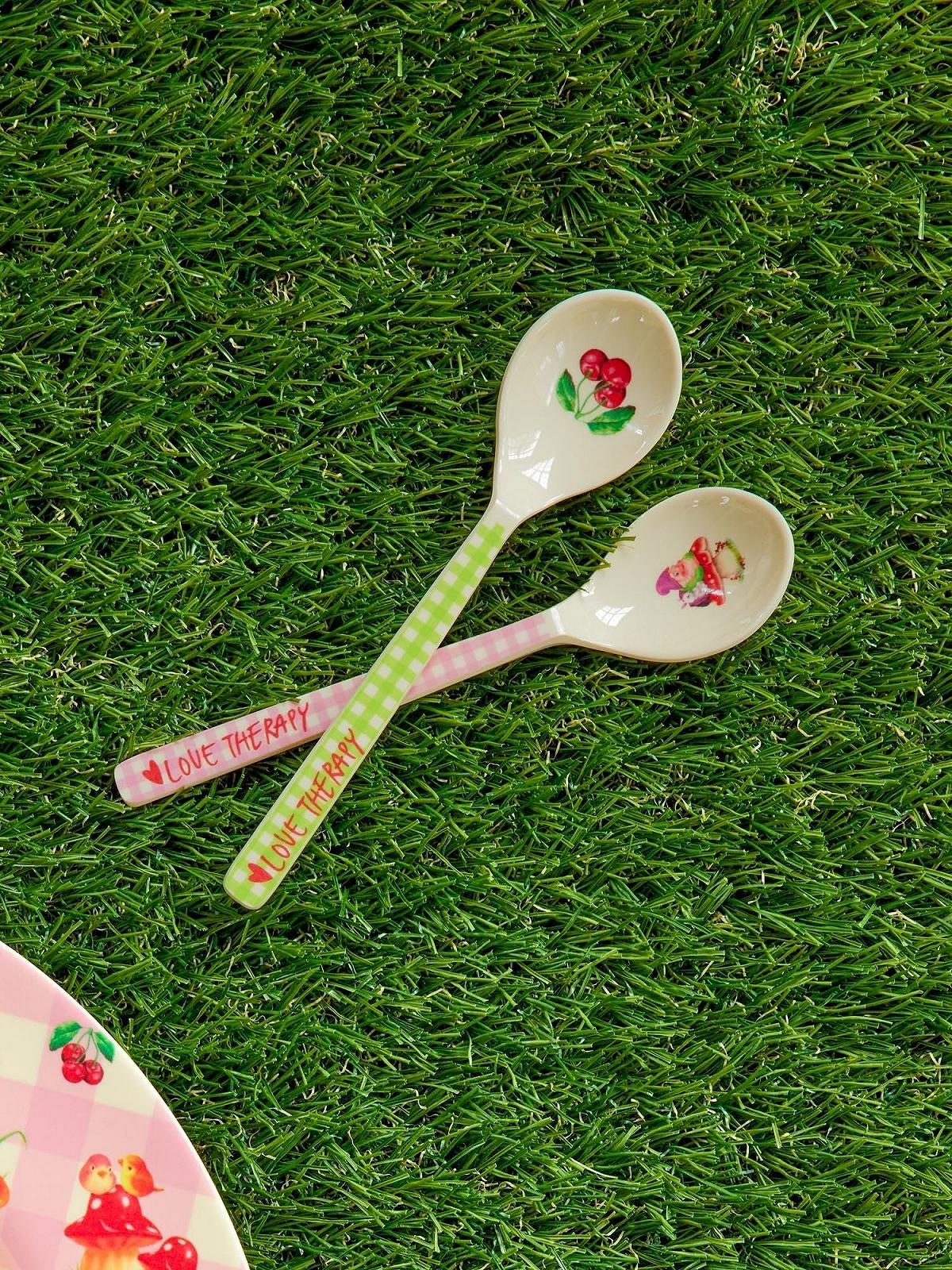 Ложка для риса, кофе Rice Melamine Spoon Love Therapy Print Набор из 2 шт, фото №3