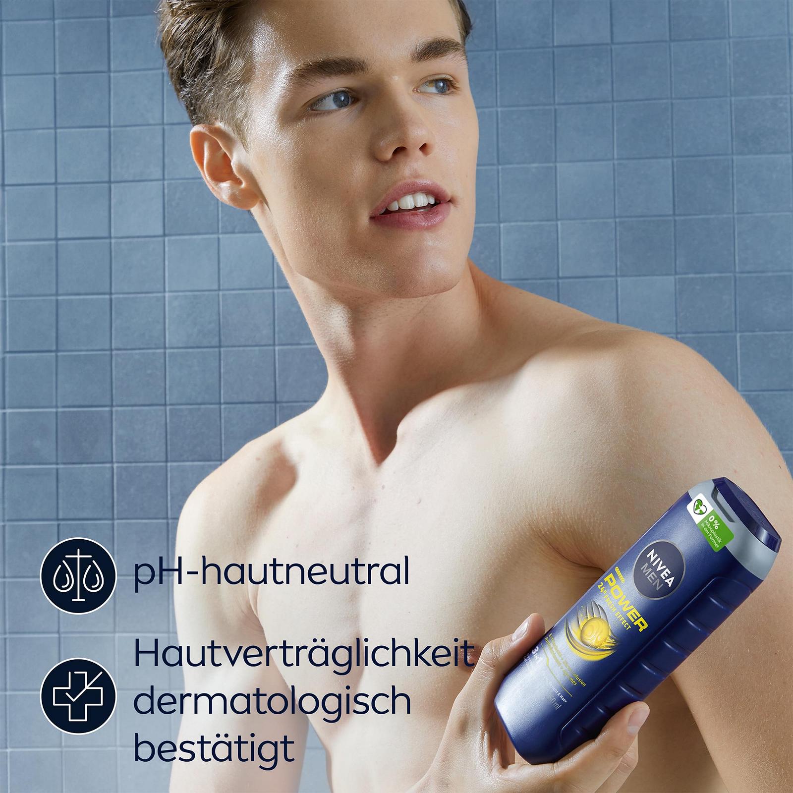 Гель для душа NIVEA MEN Power pH-нейтральный с цитрусовым настоем для тела, лица и волос 250 мл, фото №3