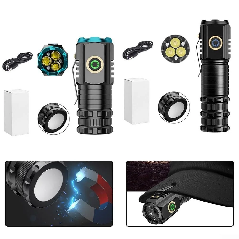 Ліхтарик LED Акумуляторний Pocket Light з магнітною кліпсою S400, алюмінієвий сплав, водонепроникний для кемпінгу, фото №7 Ліхтарик LED Акумуляторний Pocket Light з магнітною кліпсою S400, алюмінієвий сплав, водонепроникний для кемпінгу, фото №7