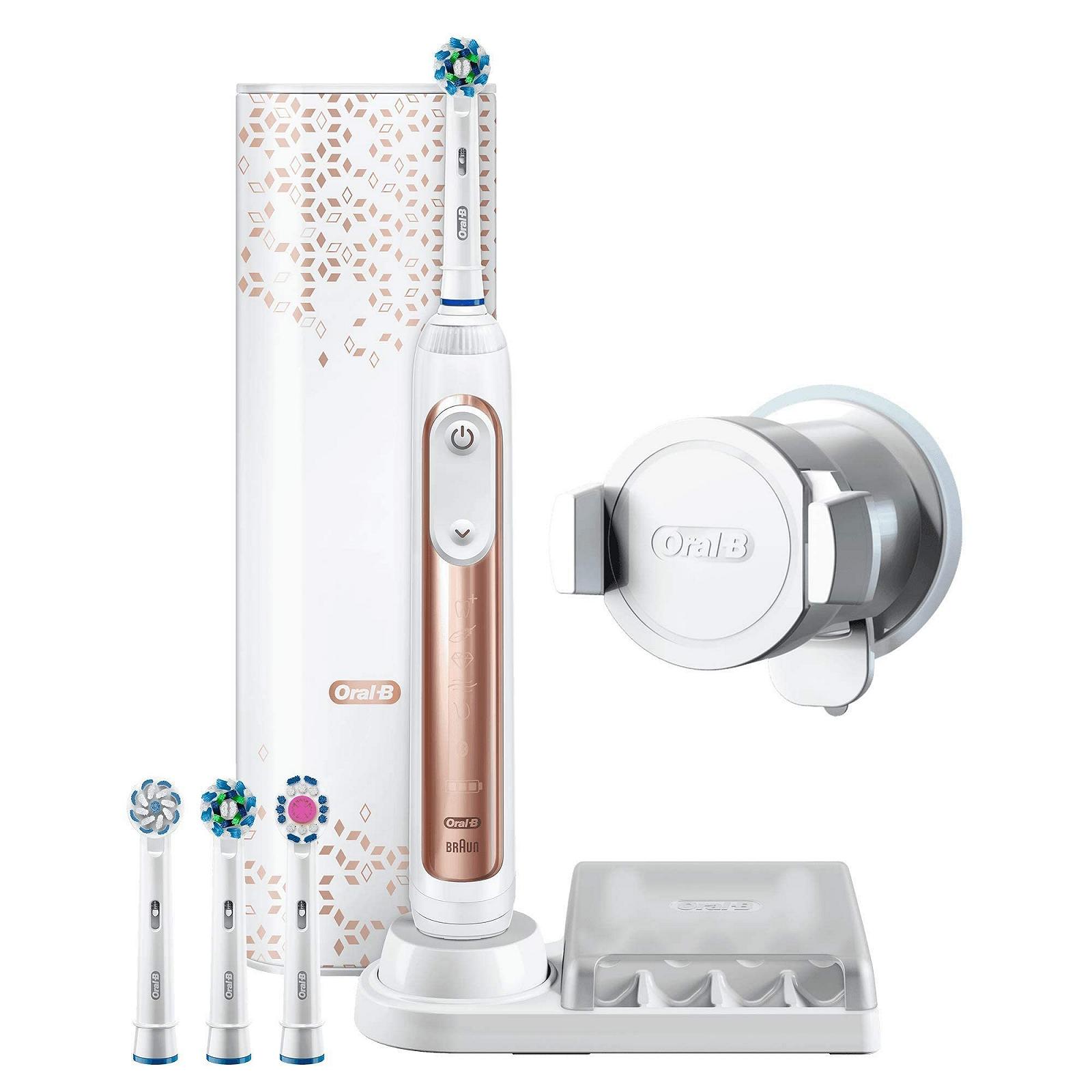 Зубная электрощетка Oral-B Genius 9000N, с Bluetooth, 4 насадки, премиальный дорожный чехол для зарядки, розовое золото, фото №3