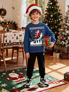 Джемпер DHASIUE Різдвяний для хлопчиків Різдвяний Санта Клаус synthetic.ua - Фото 1