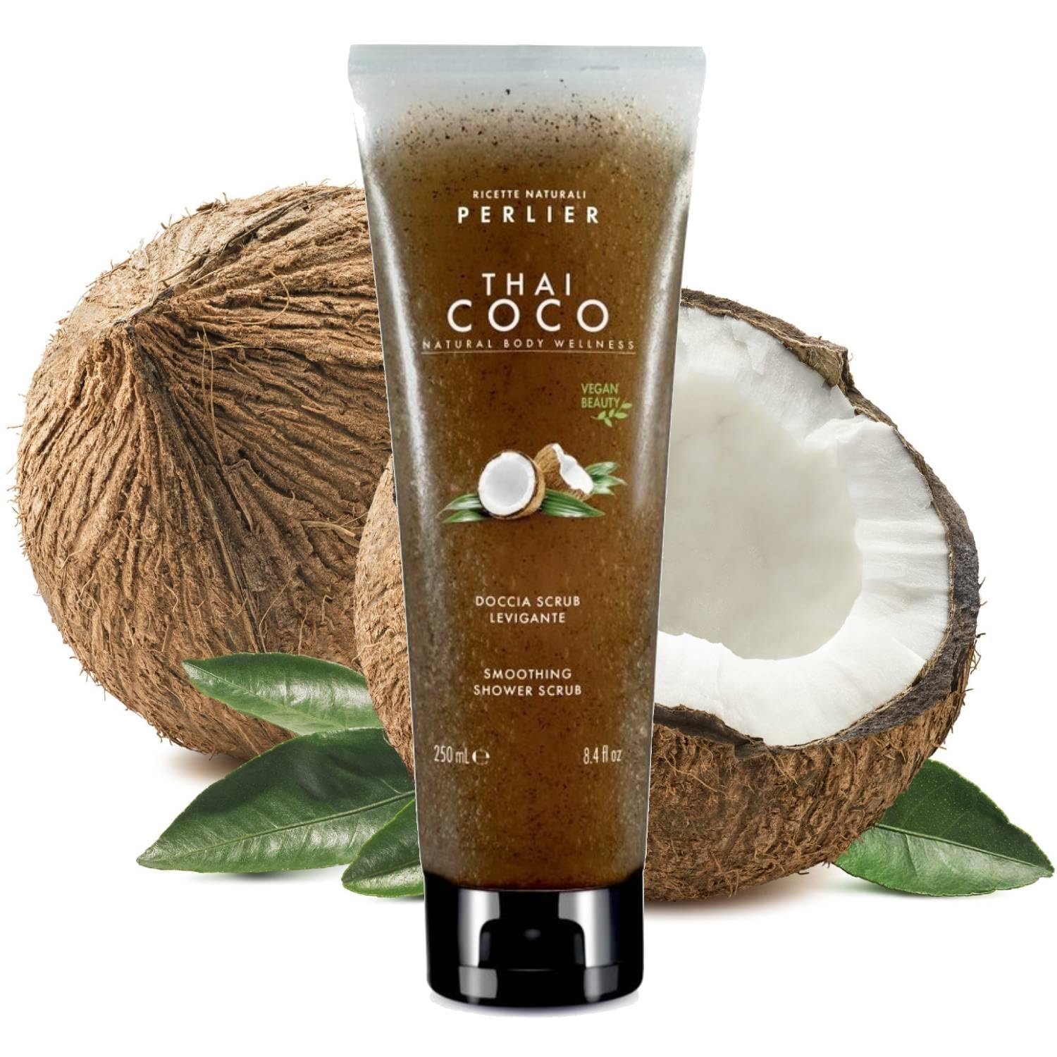 Гель-скраб для душу Perlier Thai Coco Smoothing з натуральними зернами кокоса 250 мл (1 шт.), фото №3