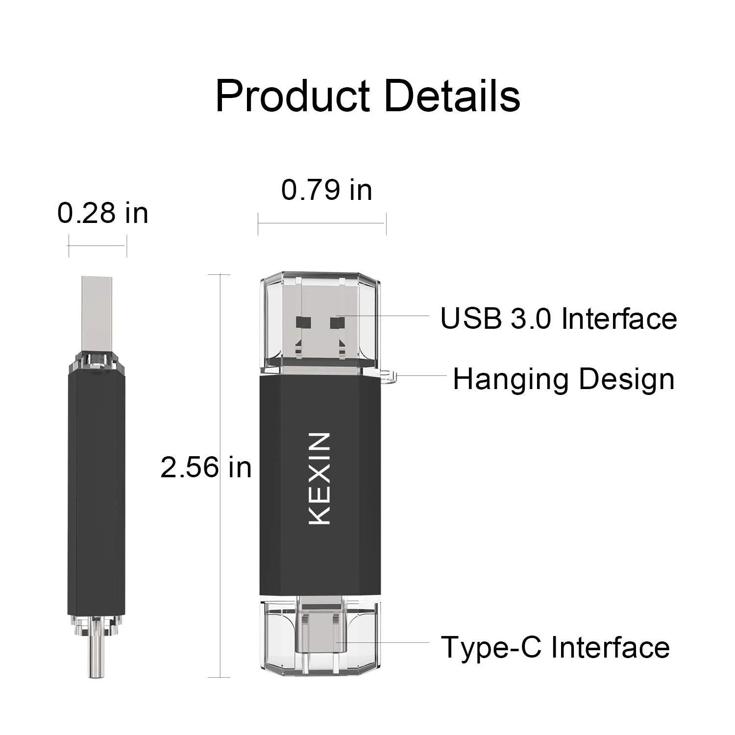 USB-флеш-накопитель KEXIN 128 ГБ USB 3.0 Type-C USB-A 110 МБ/с, фото №7