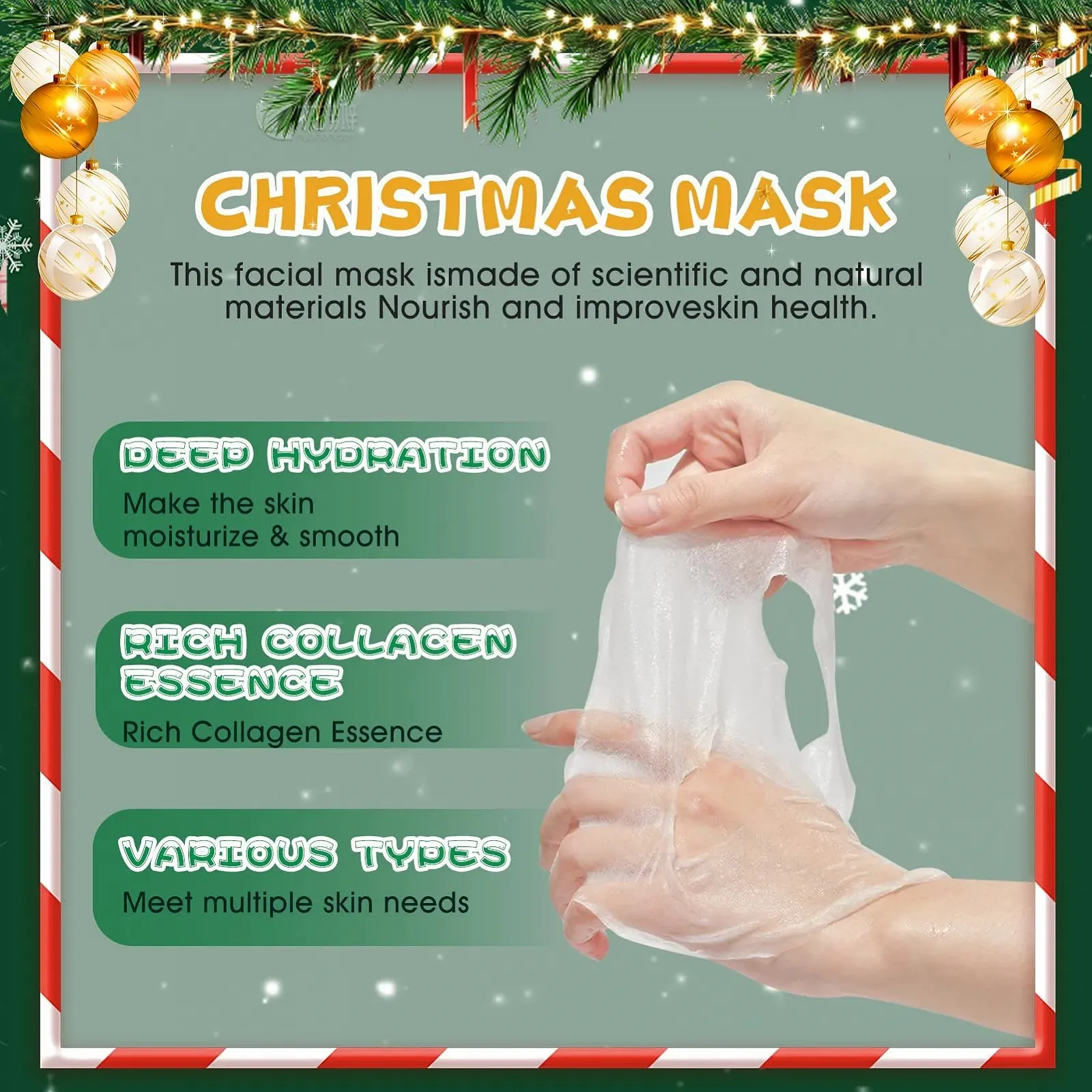 Зволожувальна маска WEILAOK для обличчя, колагенова маска, корейська, 6 штук, фото №3 Зволожувальна маска WEILAOK для обличчя, колагенова маска, корейська, 6 штук, фото №3