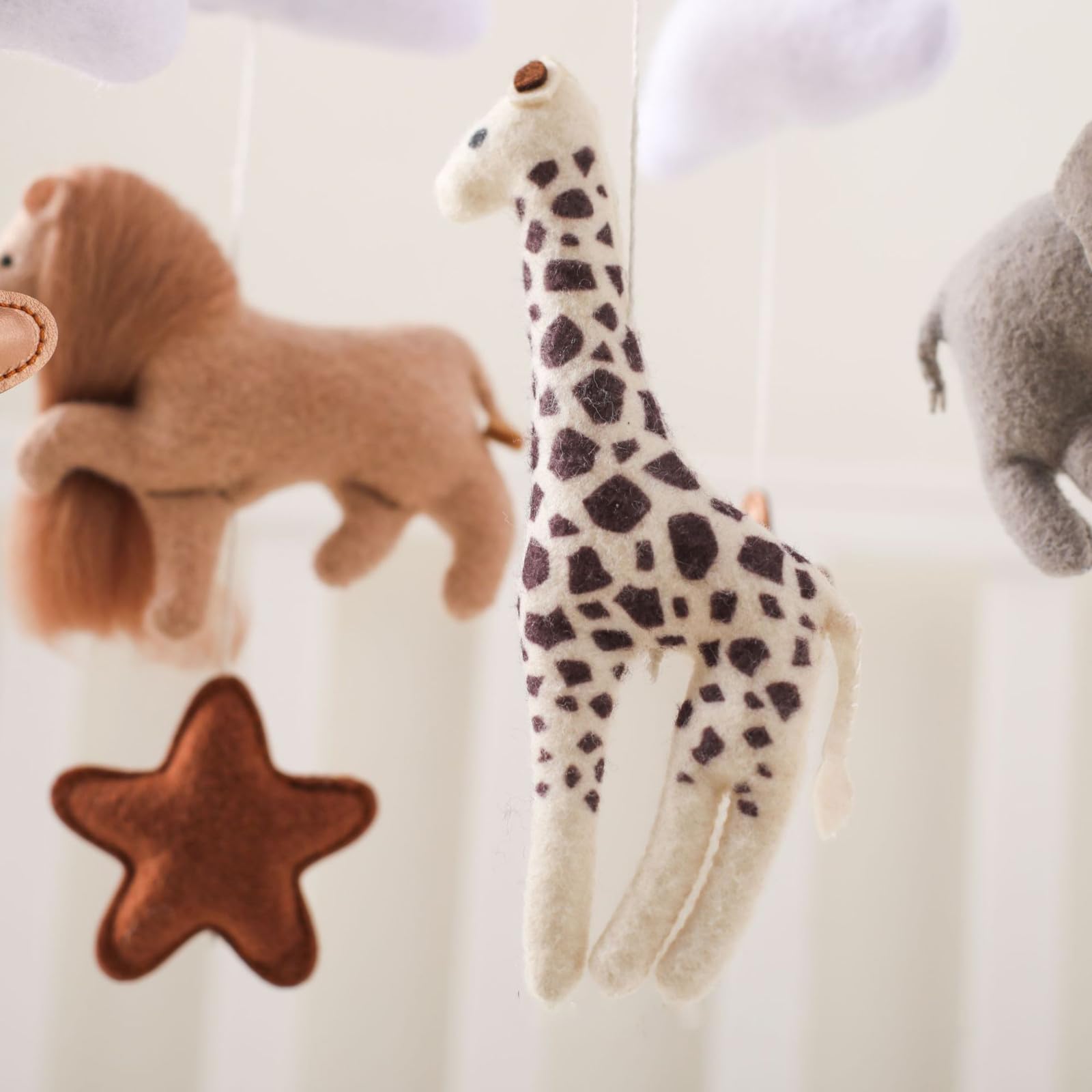 Мобіль Hava Kolari Baby 3D Відчувані Дикі Тварини для дитячого ліжечка хлопчиків та дівчаток, фото №7