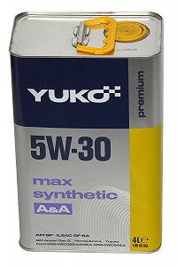 Масло YUKO MAX SYNTHETIC 5W-30 SAE API SN 5л арт.смаз244