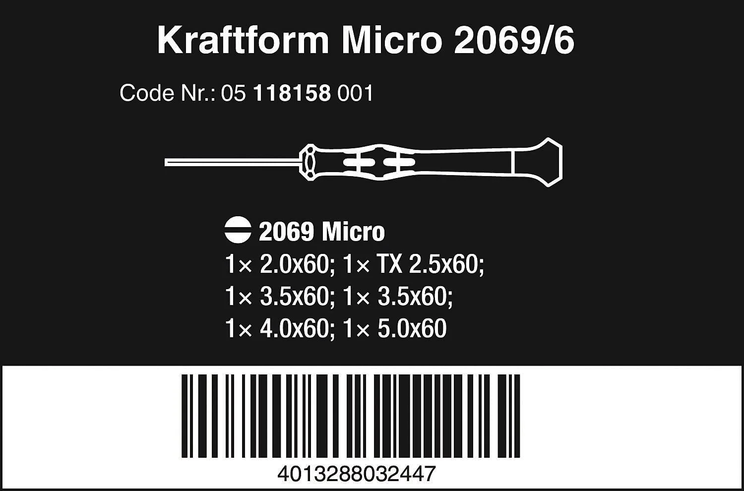 Набір викруток для електроніки Wera Kraftform Micro 2069/6 05118158001, фото №2