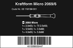 Набір викруток для електроніки Wera Kraftform Micro 2069/6 05118158001 synthetic.ua - Фото 1