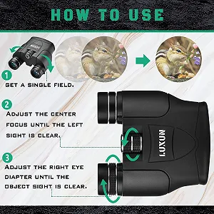 Бінокль LUXUN 10x25 BAK4 Чорний synthetic.ua - Фото 1