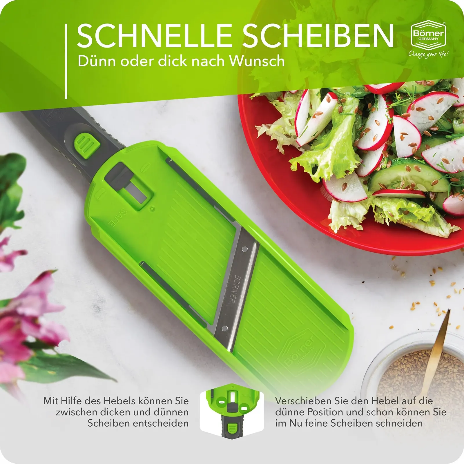 Овочерізка для овочів, для нарізки скибочками з 2 варіантами товщини, фото №6 Овочерізка для овочів, для нарізки скибочками з 2 варіантами товщини, фото №6