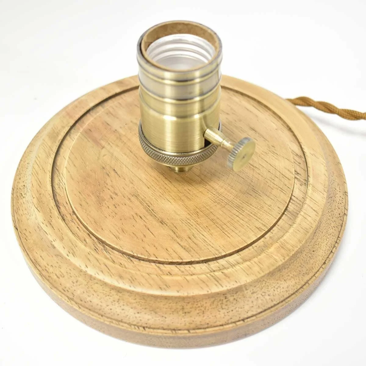 Настільна лампа Barcelona LED LM103 ретро стиль E27 дерево скляний купол, фото №4