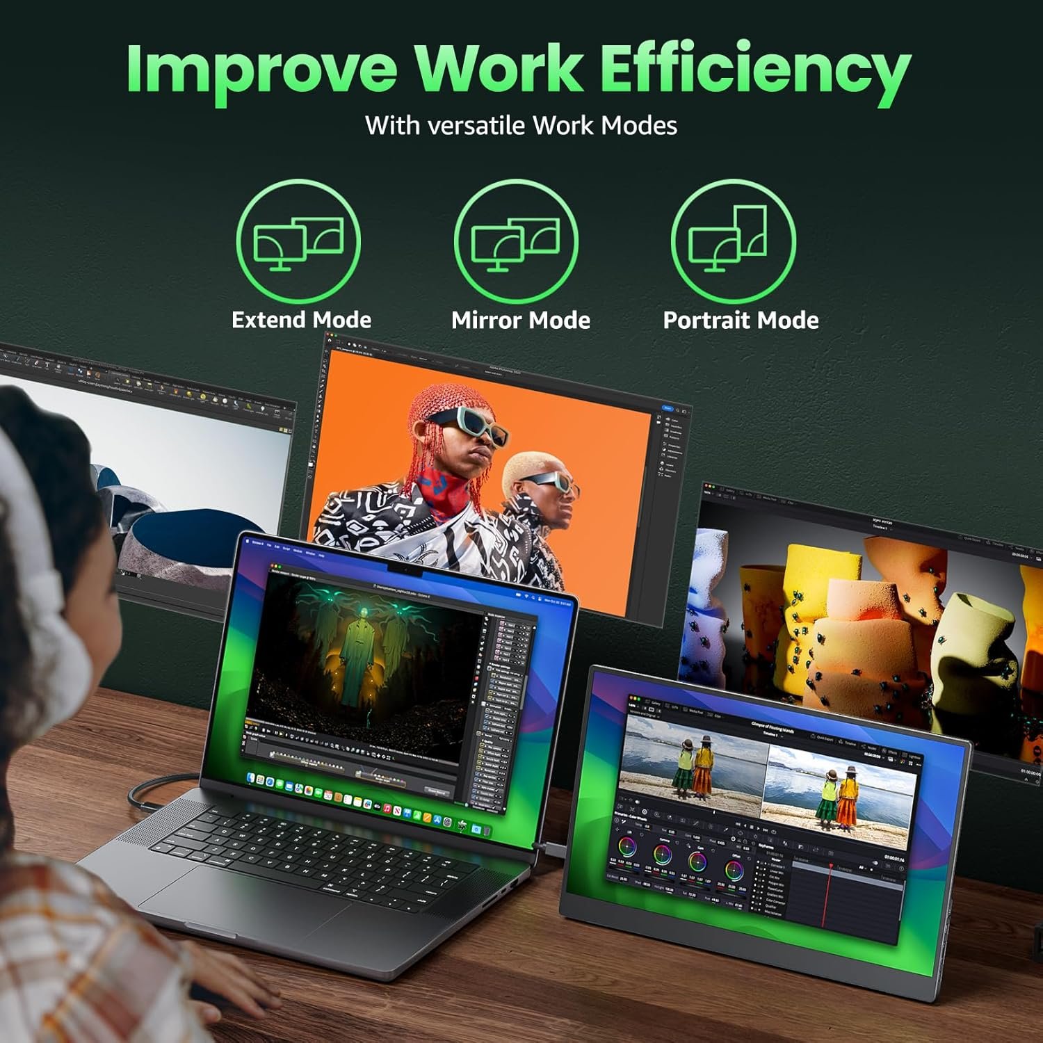 Портативний монітор 15.6'' Cocopar Y156FH7LS Full HD IPS 60 Гц Black, фото №8 Портативний монітор 15.6'' Cocopar Y156FH7LS Full HD IPS 60 Гц Black, фото №8