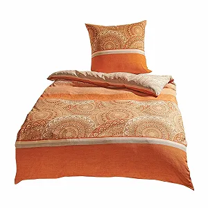 Постільна білизна Traumschlaf Soft Touch Karlsruhe Мікрофібра Помаранчева 135 x 200 см + 80 x 80 см - Фото 1