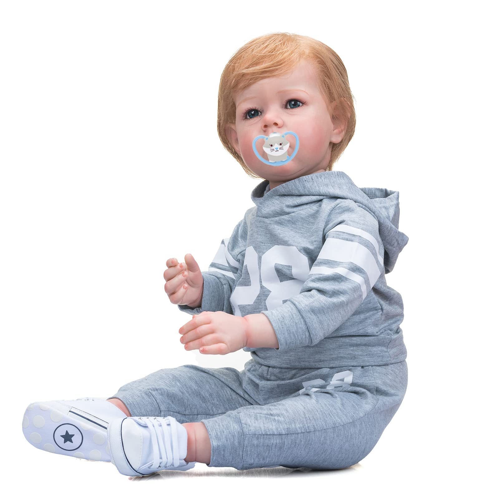 Кукла MineeQu Giant Lifelike Reborn Baby 28 Inch Мягкое утяжеленное тело Реалистичные новорожденные мальчики, фото №5