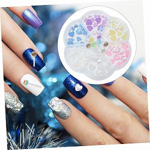 Декоративные украшения для ногтей FRCOLOR в форме сердца с блестками, набор для творческого маникюра и ногтей, подходит для нейл-арта и профессионального использования synthetic.ua - Фото 1