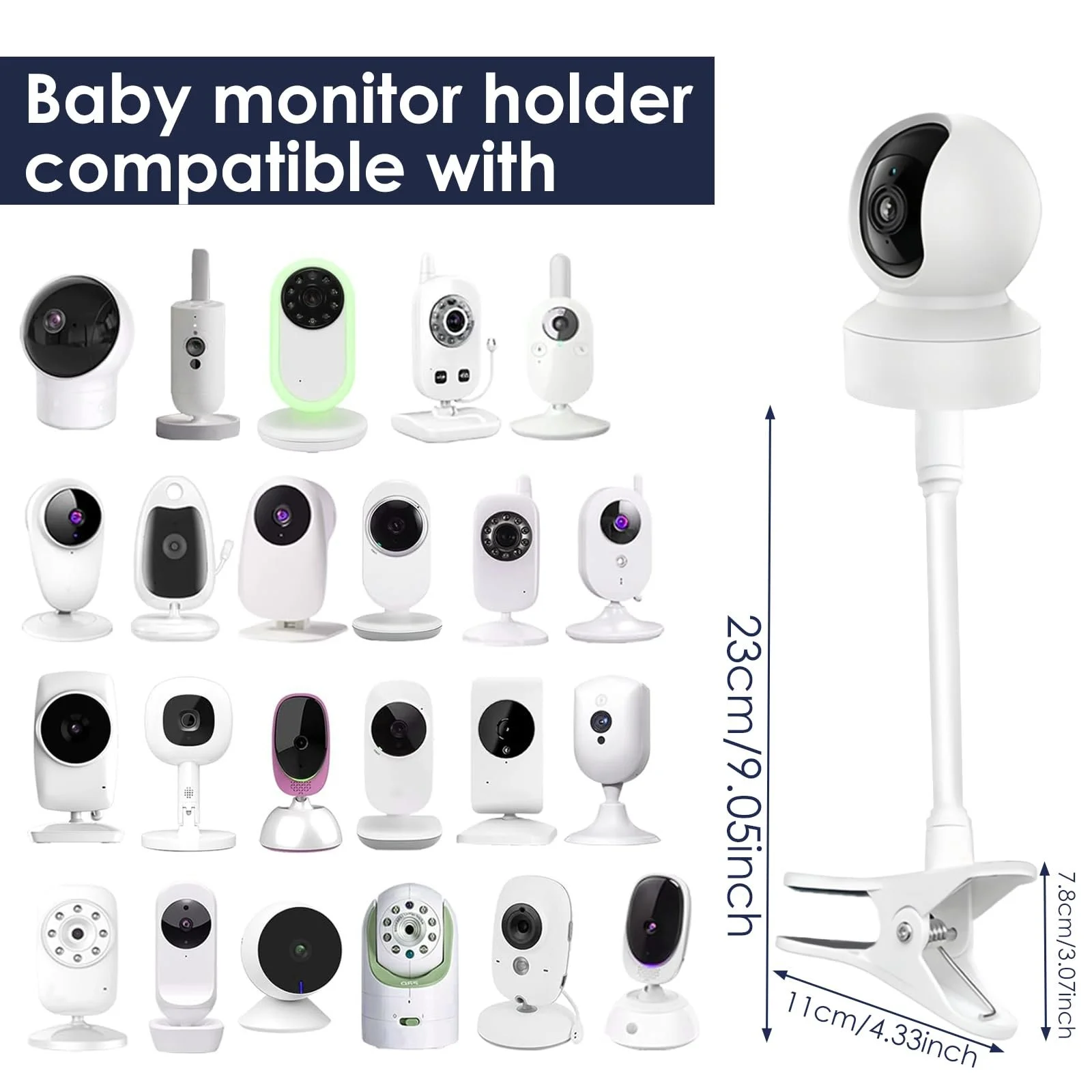 Тримач для відеоняні універсальний затискач 1/4" для HelloBaby HB65, HB6550, HB6558, HB66, HB248, фото №2