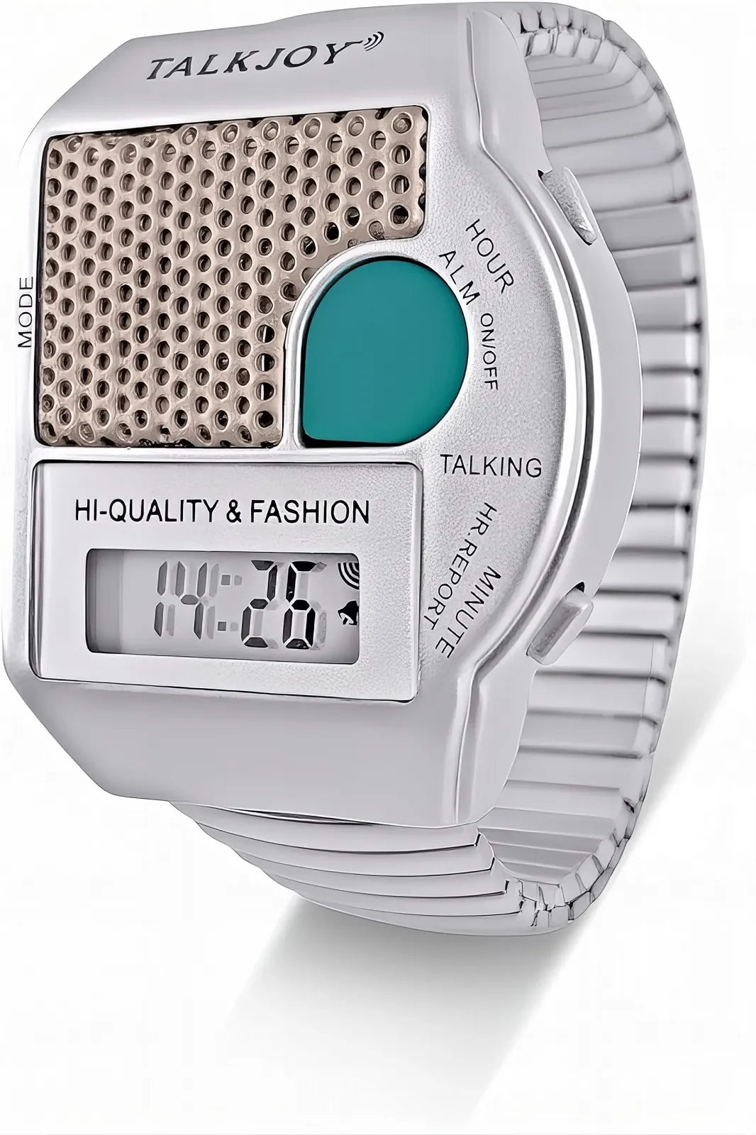 Говорящие часы TalkJoy с металлическим ремешком, будильник, голосовое объявление времени для слабовидящих, кнопочное управление, фото №2 Говорящие часы TalkJoy с металлическим ремешком, будильник, голосовое объявление времени для слабовидящих, кнопочное управление, фото №2
