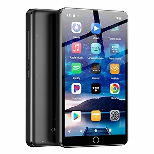 MP3 плеєр з WiFi та Bluetooth 144 ГБ, 4.02-дюймовий IPS сенсорний екран, музичний плеєр для дітей, Android MP4 плеєр зі Spotify, Audible, Amazon Music, Deezer, Play Store (Blcak) - Фото 1