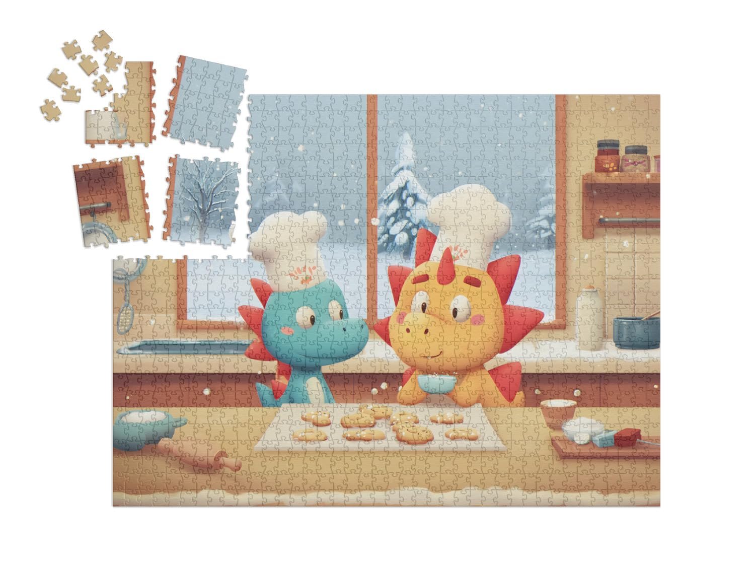 Пазл-адвент-календарь puzzleYOU Маленькая пекарня динозавров 1000 элементов, фото №2