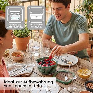 Бокс для зберігання продуктів Snips Aroma Keeper Green 1,50 л Зі знімним кошиком Герметичний synthetic.ua - Фото 1