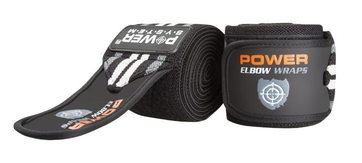 Бинти на лікоть Power System PS-3600 Elbow Wraps Grey/Black пара, фото №4