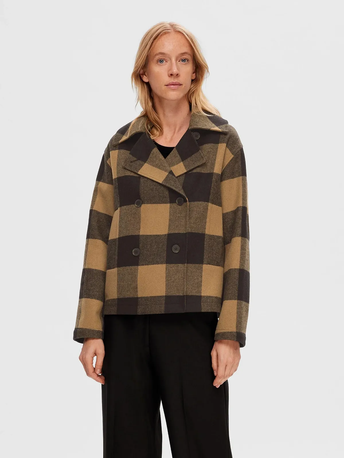 Пальто Selected Femme Женское в клетку, фото №2