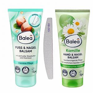 Набор Balea Бальзам для ног 100 мл + Бальзам для рук с ромашкой 100 мл + пилочка - Фото 1
