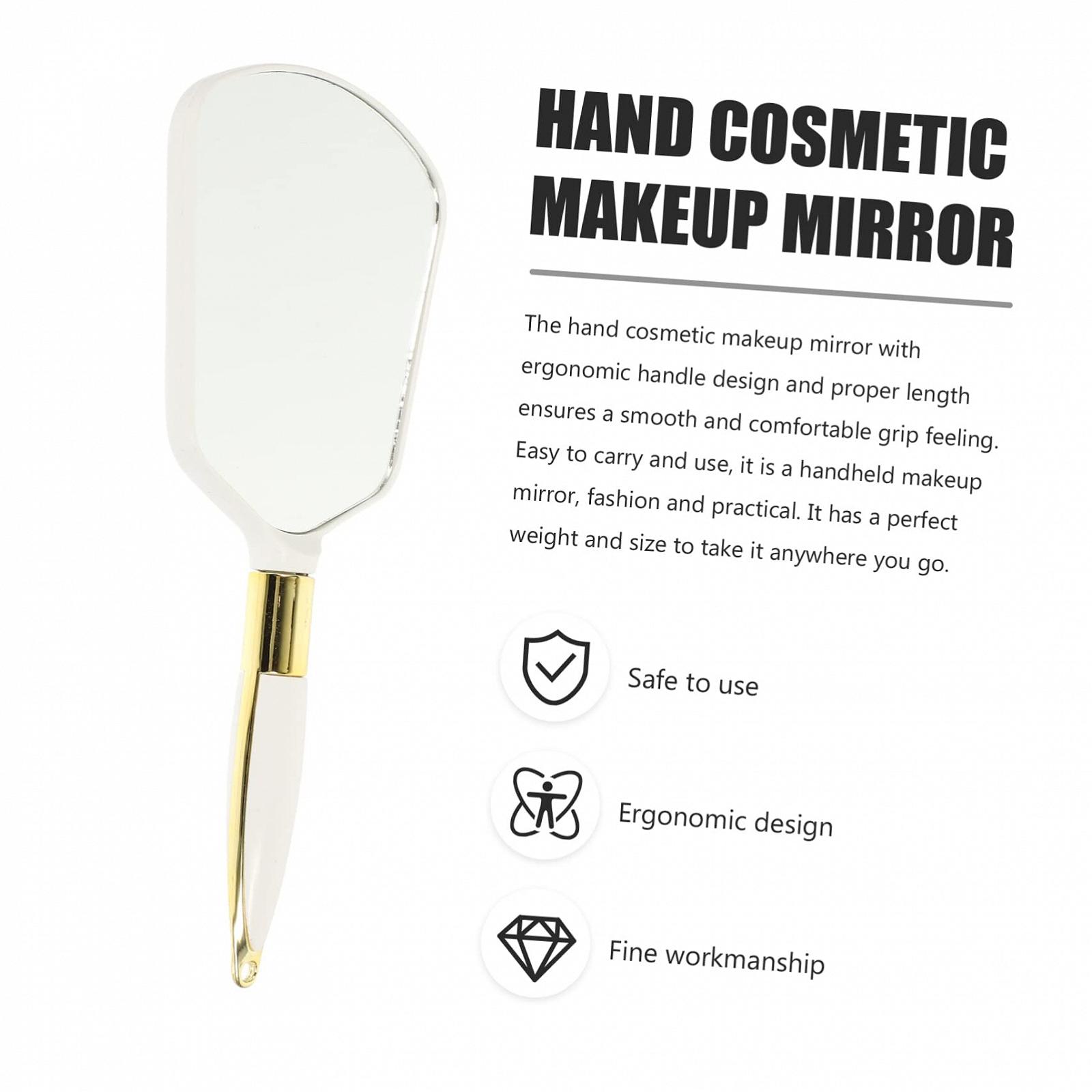 Набір Miss Accessories Єгипетські Пляшки ABS Білі 2 Дзеркала для Макіяжу Скляні Портативні Ручні Косметичні, фото №6