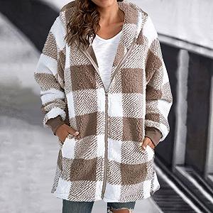 Плюшева куртка в клітинку з флісовою підкладкою ціна на synthetic.ua - Фото 1 Плюшева куртка в клітинку з флісовою підкладкою synthetic.ua - Фото 1