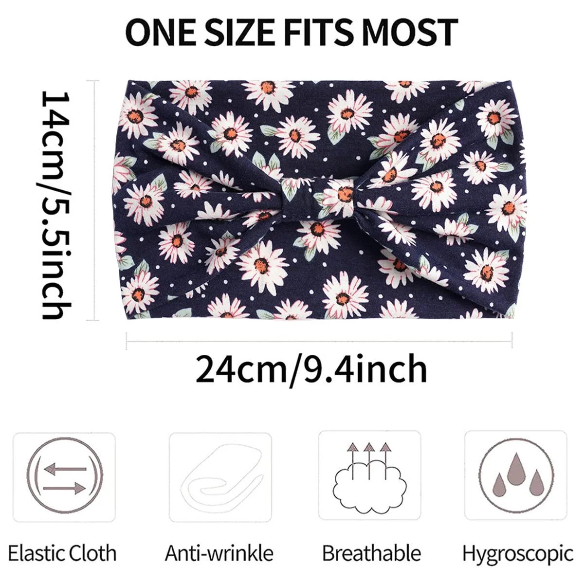 Пов'язка на голову Спортивна Жіноча 3 шт Еластична Бавовняна Широка, фото №3 Пов'язка на голову Спортивна Жіноча 3 шт Еластична Бавовняна Широка, фото №3