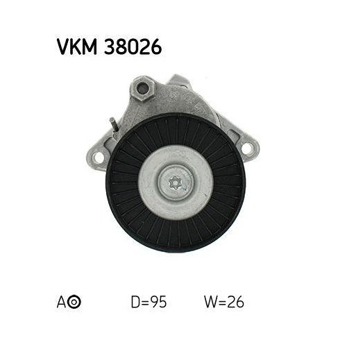 Натягувач поліклинового ременя SKF VKM 38026 для CHRYSLER MERCEDES-BENZ лівий, фото №3