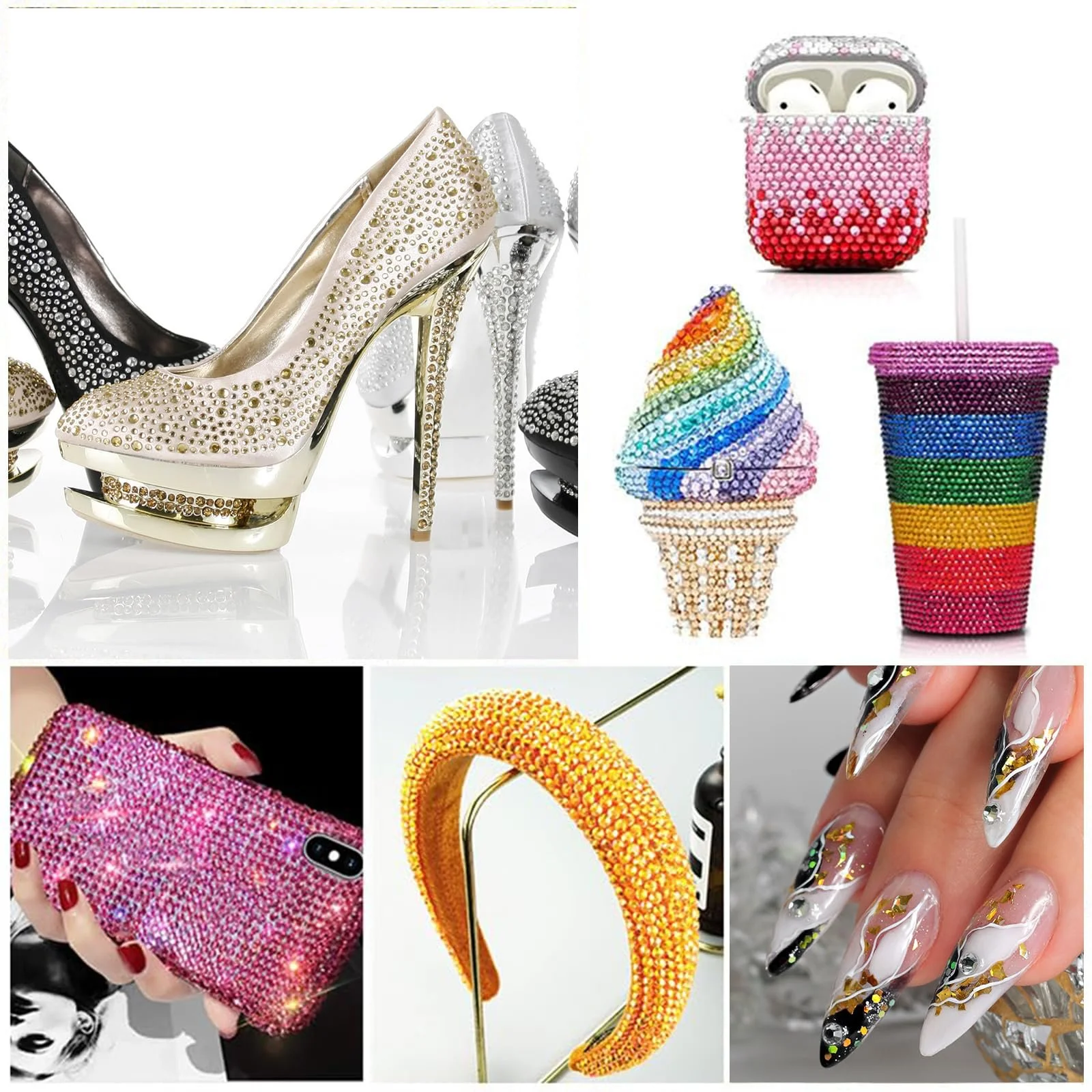 Стразы 3 мм 18 цветов Плоская задняя часть, смола, кристаллы AB Jelly с AB покрытием Набор 18000 штук для рукоделия, дизайна ногтей и DIY, фото №4