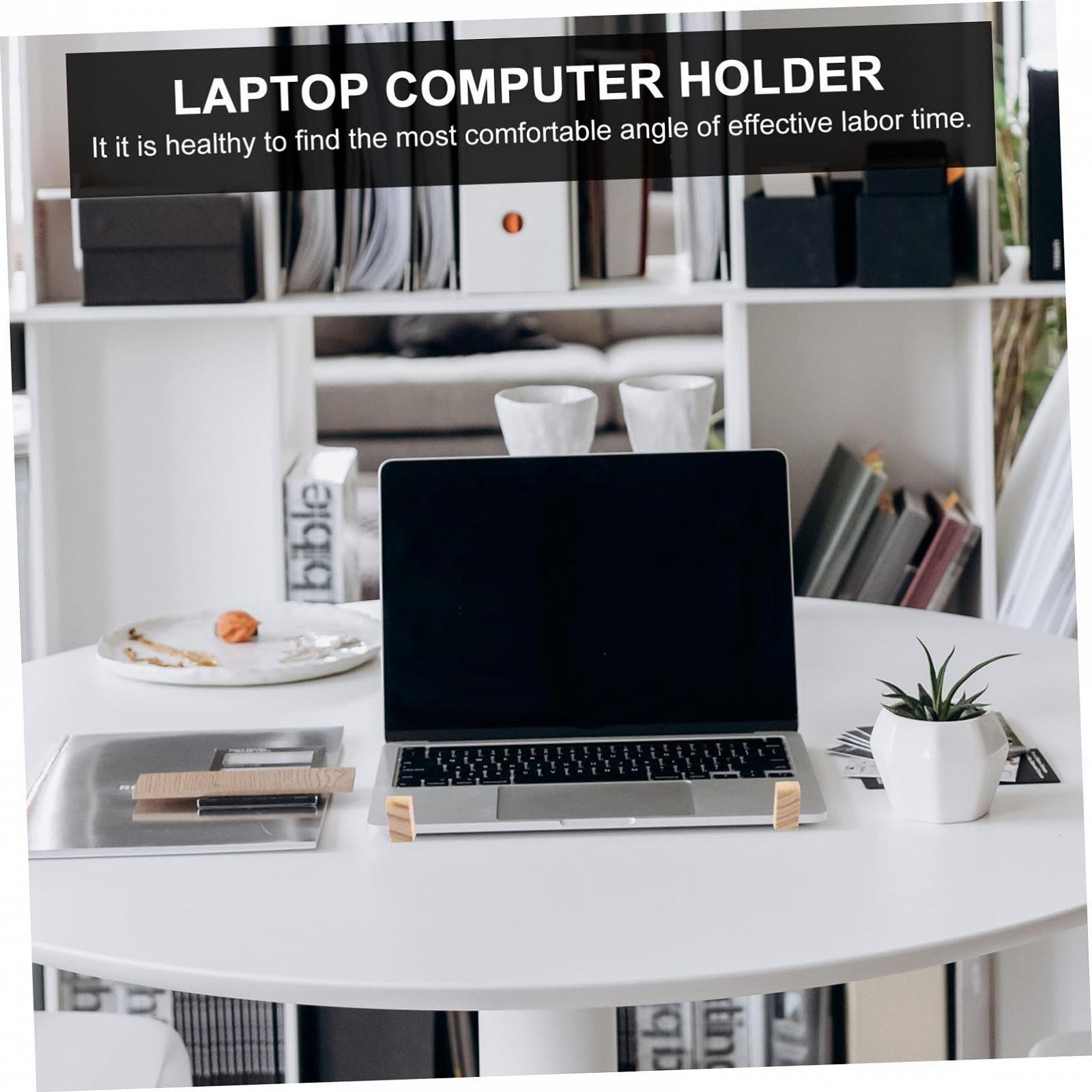 Підставка для ноутбука Дерев'яна Ергономічна Для офісу, дому та конференц-залів Покращує поставу та охолодження, фото №2